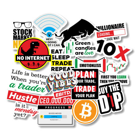Stock Market Crypto Intraday Trader Waterproof Vinyl Stickers for Laptop Electronic Gadgets Bicycle Motorcycle Notebook_1