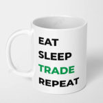 eat sleep trade repeat stock market crypto ceramic coffee mug 1