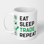 eat sleep trade repeat stock market crypto ceramic coffee mug 2
