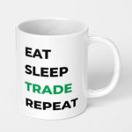 eat sleep trade repeat stock market crypto ceramic coffee mug 1
