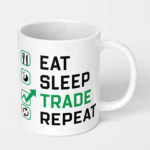 eat sleep trade repeat stock market crypto ceramic coffee mug 2