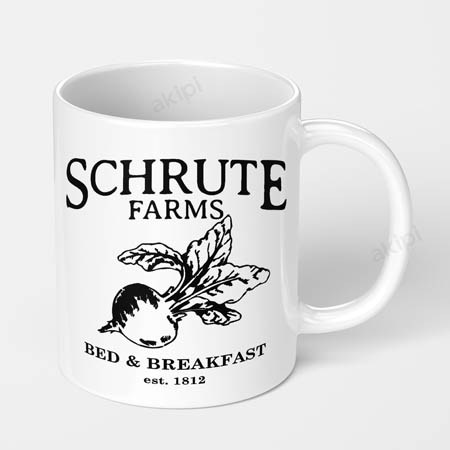 schrute farms bed and breakfast the office printed coffee mug