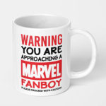 warning you are approaching a marvel fanboy please proceed with caution ceramic coffee mug