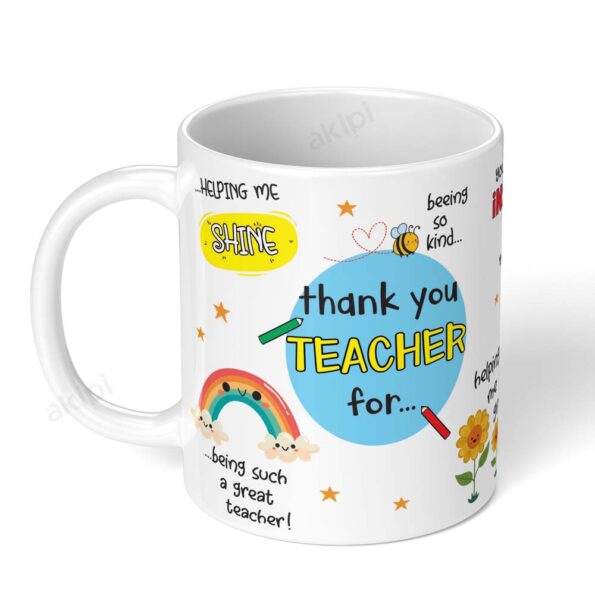 Thank You Teacher Mug, Best Teacher Gift, Teacher Mug, Helping Me to Grow Ceramic Mug 11oz_1